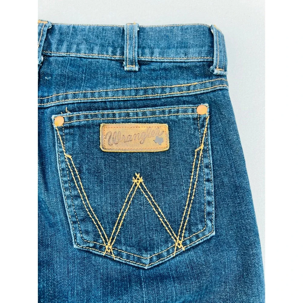 Wrangler Rooted Collection Texas Jeans Mens 31x32 Made in USA Dark Wash Straight
